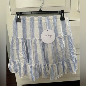 Princess Polly blue and white stripped skirt size 2
